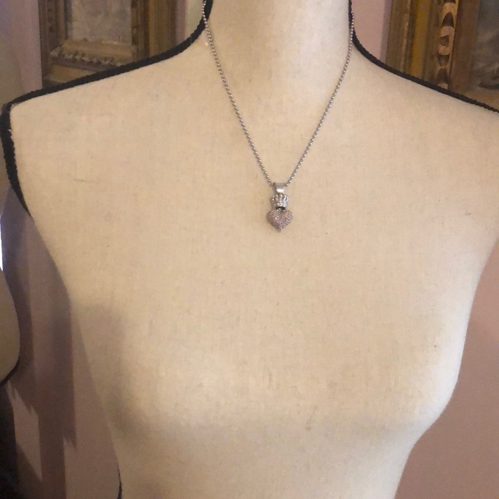 King baby- pink queen puffy heart necklace - Picture 2 of 4